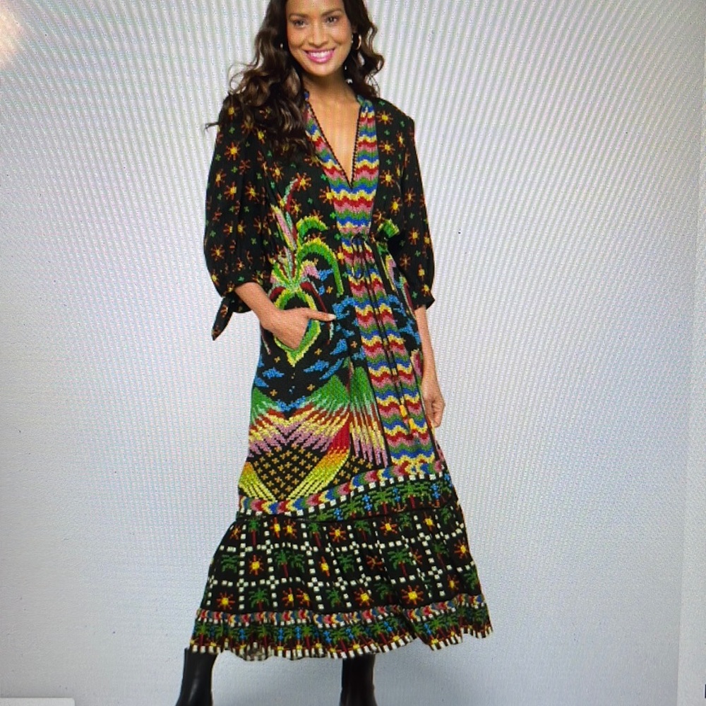 macaw night maxi dress farm rio
